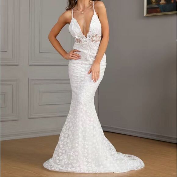 Boho Lace Wedding Dress - Picture 3 of 8